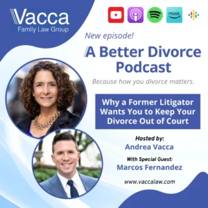 A Better Divorce Podcast with Andrea Vacca - Why a Former Litigator Wants You to Keep Your Divorce Out of Court with Marcos Fernandez